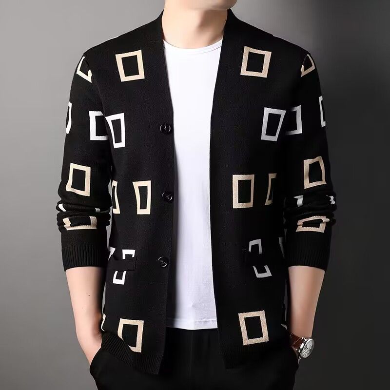 Men's Clothing 2024 Autumn New Men's Knitwear Coat Fashion Trendy Youth Outerwear Casual Bottoming Shirt Woolen Top_viptrois.com