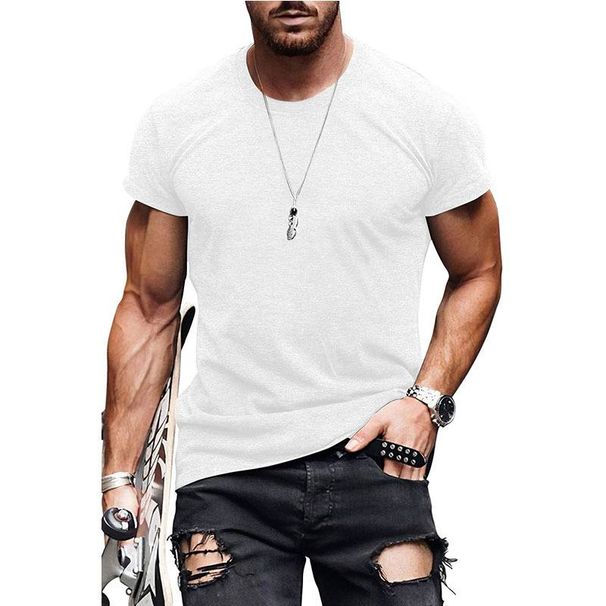 Premium Solid-color Men's Short-sleeved Casual Solid-color Men's T-shirt Top_viptrois.com