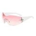 Two Circles Oversized One Piece Sunglasses - UV Protection Frameless Fashion Glasses (Model T1128)_viptrois.com