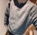 Retro Cable-Knit Sweater – Unisex Oversized Henley Pullover (90s Grunge Revival Texture)_viptrois.com