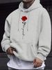 Men's Autumn/Winter Casual Fashion Loose Hoodie Rose Cross Letter Print Warm Long Sleeve Hoodie_viptrois.com