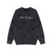 Loom Twisted Cable Knit Distressed Sweater Men's Punk European And American Street Style Casual Loose Long Sleeve Crew Neck_viptrois.com