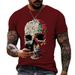 Men's Clothing Fashion Personality Skull Creative 3D Printing Casual Large Size Short Sleeved T Shirt For Men And Women_viptrois.com