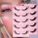 Beauty Health 5 Pairs Of Oblique Flying Fox False Eyelashes Natural Thick Curling Eyelashes Simulated Cat Eye Eyelashes_viptrois.com