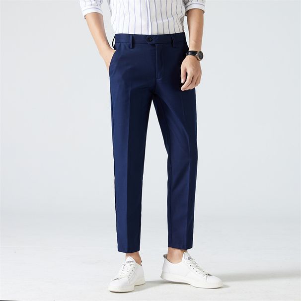 Men's Clothing Spring And Autumn Business Suit Men's Pants Straight Slim Men's Casual Pants Non Iron Solid Color Pants_viptrois.com