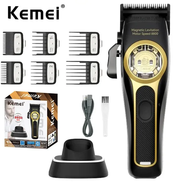 2373 Barber Fade Clippers Professional Cordless Trimmer Electric Men Hair Cutting hine Magnetic Motor 8800RPM_viptrois.com