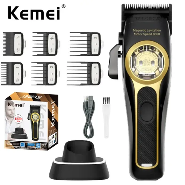 2373 Barber Fade Clippers Professional Cordless Trimmer Electric Men Hair Cutting hine Magnetic Motor 8800RPM_viptrois.com