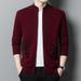 1 Aoshi Sheep Brand Pure Wool For Men, Autumn And Winter Thick Knitted Cardigan, Trendy Middle-aged Dad Men's Sweater_viptrois.com