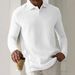 Men's Long Sleeve Polo Shirt Textured Fabric Casual Slim Fit Breathable Comfortable For Spring Autumn Workout Office Travel_viptrois.com