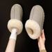 Thick snow boots for men and women in winter plus fleece thickened warm comfort to wear casual woolen shoes large size_viptrois.com