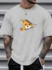 Men's Fashion Short-sleeved T-shirts Summer Slim-fit Pure Cotton Printed T-shirts Trendy Casual Versatile Tops_viptrois.com