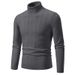 Men's Clothing Men's High Neck Knit Sweater Slim Fit Casual Pullover Soft Breathable Fabric Stylish Solid Color Long Sleeve Top For Autumn Winter_viptrois.com