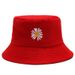 Bucket Hat Version Of Spring And Autumn Embroidered Small Daisy Double Sided Flower Hat Cute Ladies Sun Protection Sun Hat_viptrois.com