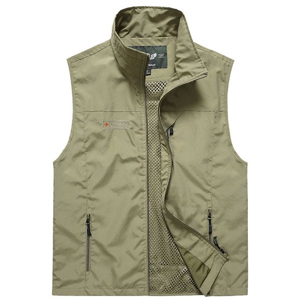 Men's Lightweight Outdoor Vest – Multi-Pocket Fishing & Photography Utility Vest For Hiking, Casual Wear (Army Green, Khaki, Dark Blue)_viptrois.com