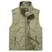 Men's Lightweight Outdoor Vest – Multi-Pocket Fishing & Photography Utility Vest For Hiking, Casual Wear (Army Green, Khaki, Dark Blue)_viptrois.com
