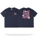 Men's Clothing Black Cotton Short Sleeved T Shirt For Men Summer Men's Wear Half Sleeved Korean Style Printed Loose Couple Tops_viptrois.com