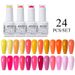 Arte Clavo Gel Nail Polish Set 24 Colors Semi Permanent UV Led Gel Varnish Manicure Set Soak Off Nail Lacquer Base Coat Top Coat_viptrois.com