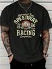 Speedway Racing Style T Shirt With Vintage Motorsport Design Cotton Blend Print For Men Streetwear Casual Wear_viptrois.com