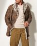 Men's Autumn And Winter Fur And Leather One Piece Two Tone Leather Two Tone Fur Single Breasted Lapel Mid Length Men's Coat_viptrois.com