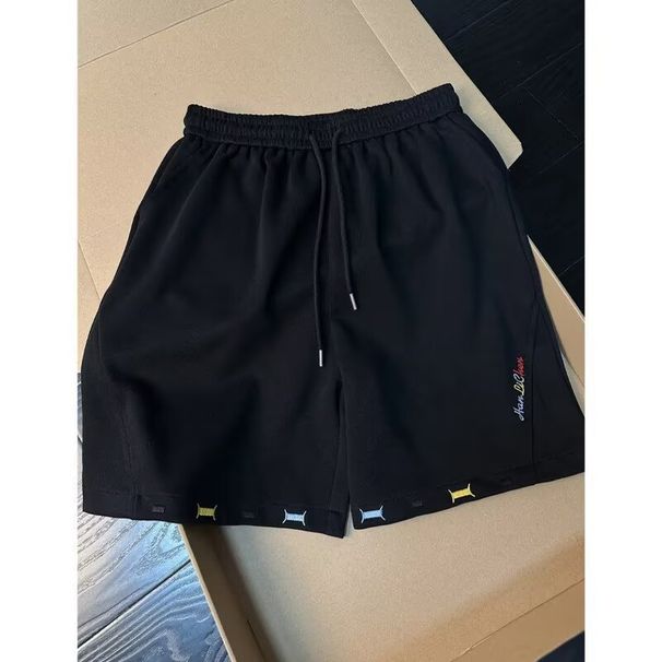 American Retro Embroidered For Men, Summer Trendy Casual Sweatpants, High-end Breathable Versatile Loose-fitting Shorts_viptrois.com