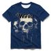 Men's Clothing Cotton T Shirt Fashion Men's Short Sleeved Top Punk Style Skull 3d Direct Injection T Shirt_viptrois.com