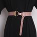 Fashionable semi-circle buckle knotted wide belt women's decorative dress with skirt waist versatile pure cow leather belt_viptrois.com