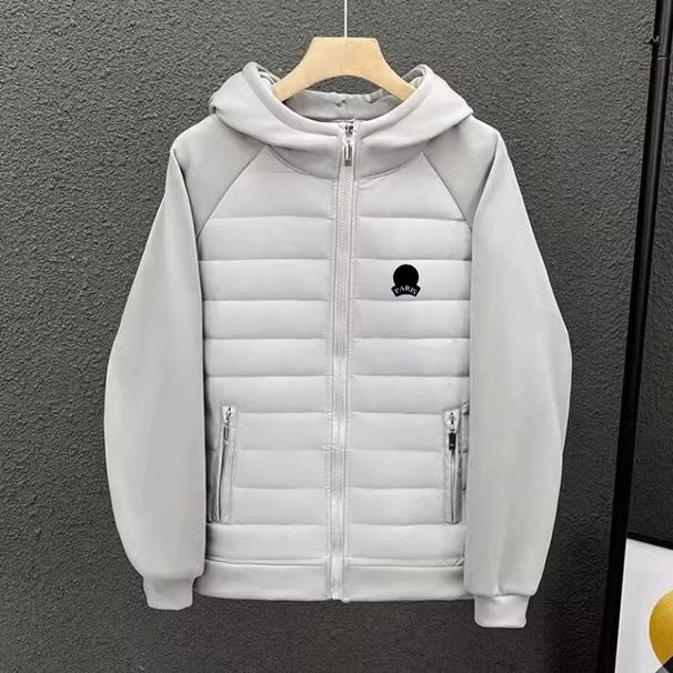 Men's Clothing Men's Clothing 25 New Solid Color Splicing Hooded Cotton Jacket Zhangzai 02 Style Light And Comfortable Casual Light Cotton Jacket_viptrois.com
