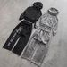 Men's Fashion Hoodie And Ripped Straight Leg Pants Set Trendy Streetwear Zip Up Double Hood Sweatshirt_viptrois.com
