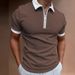Men's Clothing Spring/Summe New Polo Shirt Zipper Print Men's Polo Shirt_viptrois.com