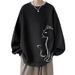 Hong Kong Style Men's Fleece Thickened Sweater Crew Neck Autumn Trendy Brand Loose Pullover Top Ins_viptrois.com