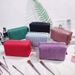Makeup Tools & Accessories New Quilted Striped Velvet Cosmetic Bag Portable Hand Held Small Square Bag Simple Travel Storage Cosmetic Bag_viptrois.com