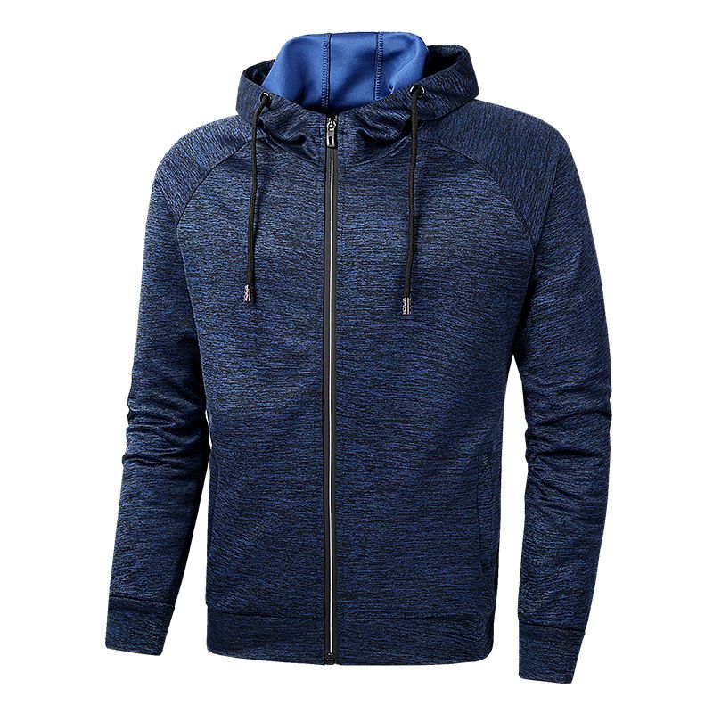 Men's Athletic Hoodie Zip-Up - Slim Fit Workout Jacket With Jacquard Pattern, Lightweight Running Top For Gym & Casual (Gray/Black/Blue, XL-8XL)_viptrois.com