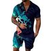 2025d Men's Short Sleeve Shirt With Zipper And Turn-down Collar, 3D Printed Polo Set_viptrois.com