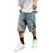 Men's Clothing American Style Washed Distressed Denim Shorts Summer Loose Fit Plus Size Retro Casual Five Point Pants_viptrois.com