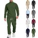 Men's Casual Sportswear Set - Long Sleeve Stand Collar Top & Jogger Pants, Jacquard Design, Outdoor & Streetwear (S-XXXL, Multiple Colors)_viptrois.com