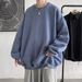 boy Round Neck Sweatshirt For Men, Spring And Autumn, Ins Trend, Hong Kong Style, Loose Pullover, Couples, Plus Size, Solid_viptrois.com