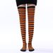 Christmas Striped Thigh Women's Long Over-the-Knee Party Halloween Socks_viptrois.com