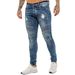 Men's Slim Fit Stretch Ripped Skinny Jeans | Biker Style Denim Pants With Tapered Leg For Casual Wear_viptrois.com