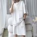 Men's Summer Sports Casual Set - Breathable Short Sleeve T-Shirt & Comfortable Printed Shorts Outfit (M-5XL, Black/White/Light Grey)_viptrois.com