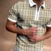 2025 Summer New Men's Clothing Casual Fashion Printed Men Polo Shirts Turn-down Collar Zipper Design Short Sleeve Tops_viptrois.com