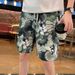 Summer Print Men's Shorts Trendy Design Loose Fit Versatile Sporty And Casual Four Quarter Length Pants_viptrois.com