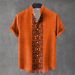 Summer Digital Print Tribal Henley Shirt For Men Short Sleeve Six Button American Style Youth Fashion_viptrois.com