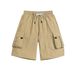 Men's Clothing Nylon Elastic Waist Large Pockets Shorts_viptrois.com