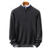 2025 Autumn Winter New Style Young And Middle-aged Wool Warm Half Turtleneck Zipper Pullover Knitted Sweater Men's_viptrois.com