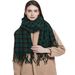 Unisex Shawl bib women's fashion thickened small plaid fringe scarf shawl_viptrois.com
