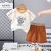 Boys' Outfit 2025 New Style Children's Stylish Summer Short Sleeved Cartoon Two-piece Set Baby Clothes_viptrois.com