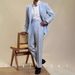 Men’s Clothing Men's Casual Blue Striped Seersucker Slim Fit Suit Jacket Business Gentleman Suit Trend_viptrois.com
