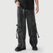 Men's Clothing Zipper Multi Pocket Trendy Flared Pants High Street Straight Wide Leg Jeans_viptrois.com