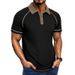 Men's Clothing Spring European And American Men's Short Sleeve Lapel Henry T Shirt Men's Polo Bottoming Shirt_viptrois.com