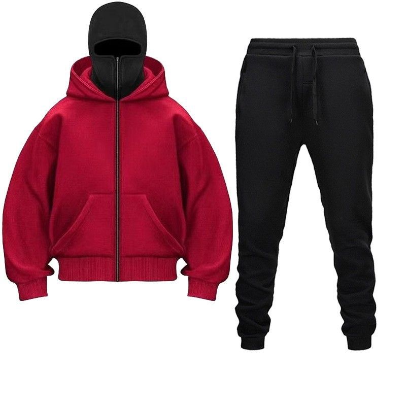 Unisex Zip-Up Hooded Sweatshirt With Double Hood Design, Streetwear Windproof Jacket For Men And Women_viptrois.com